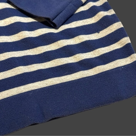 Banana Republic Blue & White Striped V-Neck Sweater - Picture 4 of 4